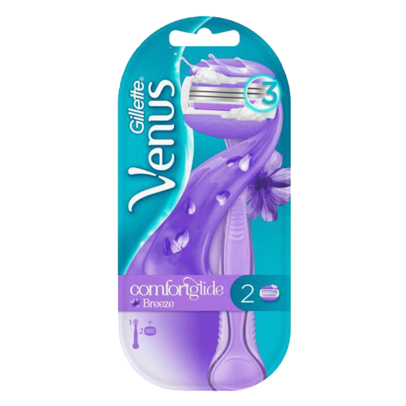 Gillette Venus Comfortglide Breeze бритва, станок жіночий зі 2 змінними касетами